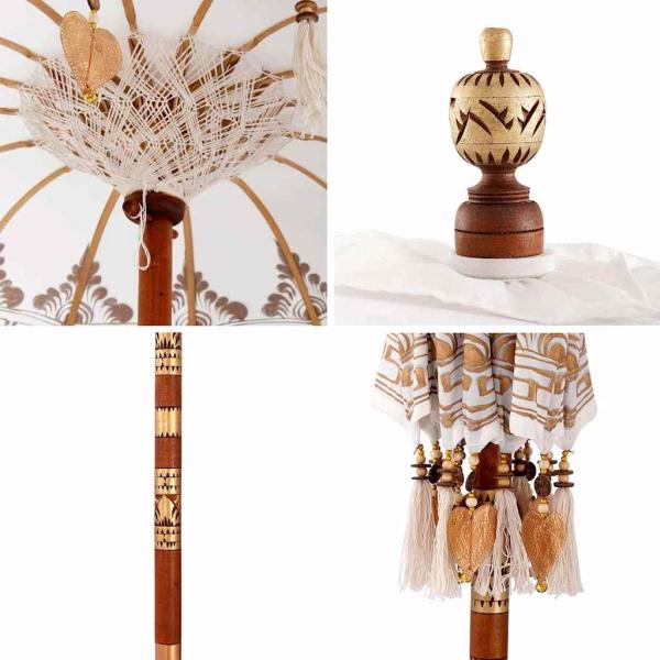 Balinesischer Sonnenschirm Sonstiges Creme x 260 cm