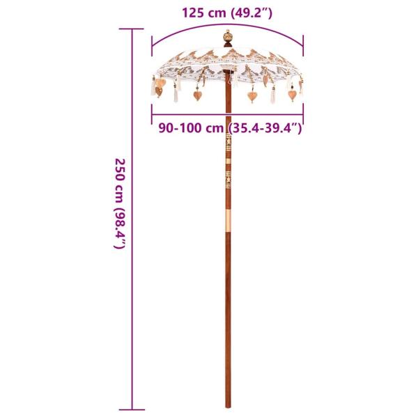 Balinesischer Sonnenschirm Sonstiges Creme x 260 cm