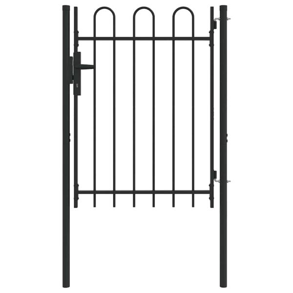 Zauntor Grau 100 x 120 cm Pulverbeschichteter Stahl