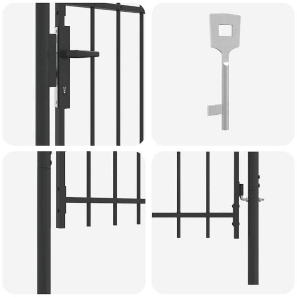 Zauntor Grau 100 x 100 cm Pulverbeschichteter Stahl