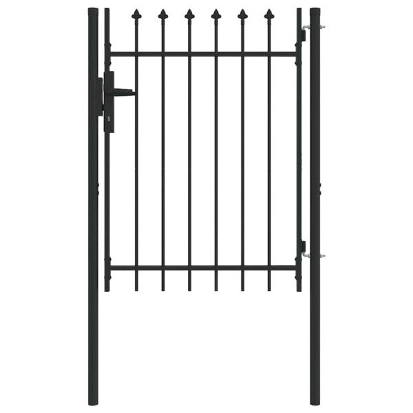 Zauntor Grau 100 x 120 cm Pulverbeschichteter Stahl