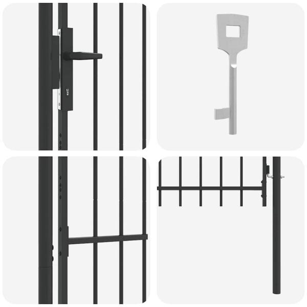Zauntor Grau 100 x 150 cm Pulverbeschichteter Stahl