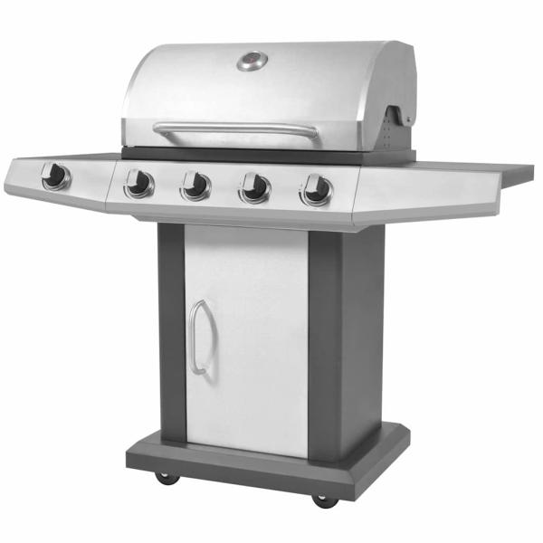 ARDEBO.de - Gas Grill Silber 132 x 61 x 118 cm Edelstahl
