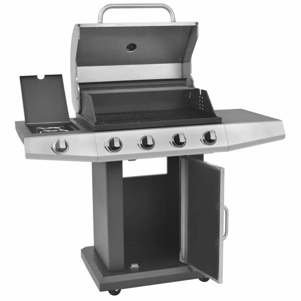 Gas Grill Silber 132 x 61 x 118 cm Edelstahl