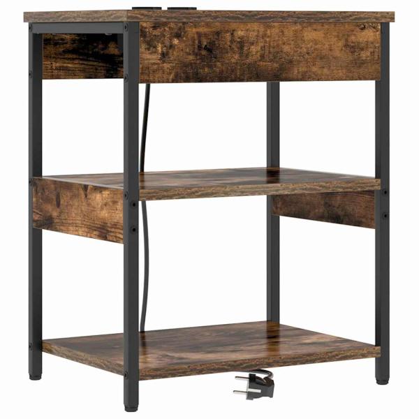 Nachttische 2 pcs Räuchereiche 41 x 31 x 51 cm Holzwerkstoff