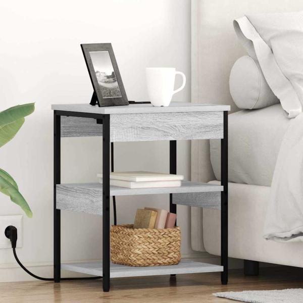 ARDEBO.de - Nachttische 2 pcs Grau Sonoma 41 x 31 x 51 cm Holzwerkstoff