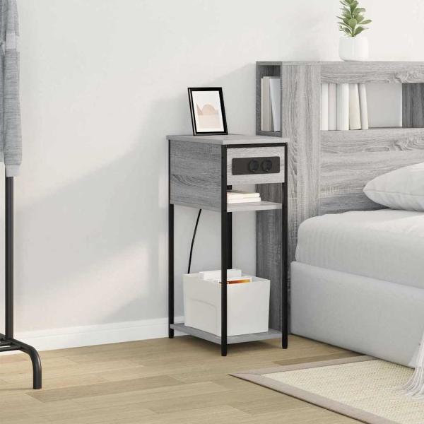 Nachttisch Grau Sonoma 28,1 x 40,9 x 75 cm Holzwerkstoff