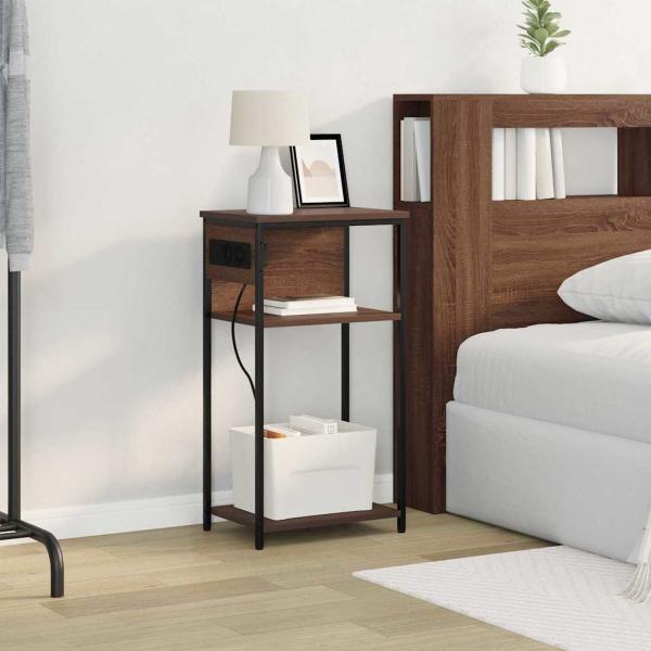 Nachttisch Braune Eiche 41 x 28 x 76 cm Holzwerkstoff