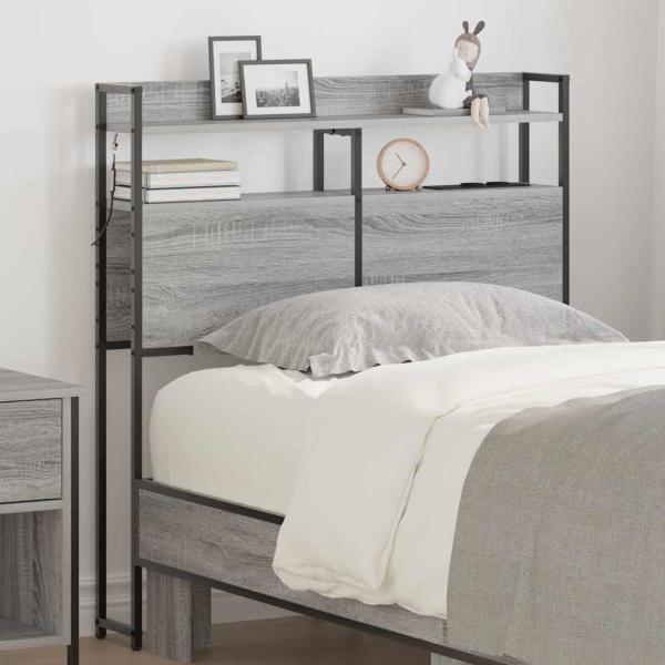 ARDEBO.de - Stauraum-Kopfteil Grau Sonoma 75 cm Holzwerkstoff