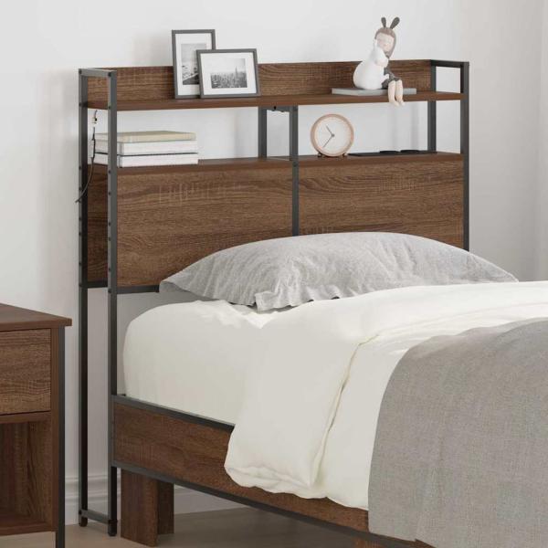 ARDEBO.de - Stauraum-Kopfteil Braune Eiche 75 cm Holzwerkstoff