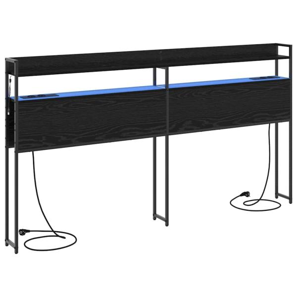 Stauraum-Kopfteil Schwarze Eiche 180 cm Holzwerkstoff