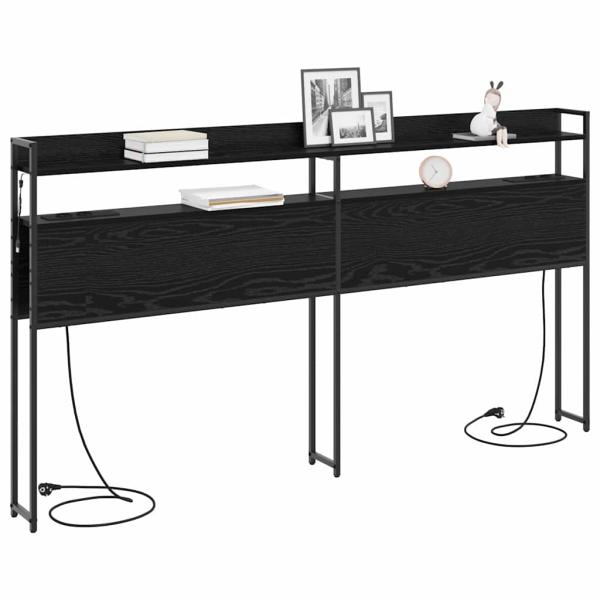 Stauraum-Kopfteil Schwarze Eiche 180 cm Holzwerkstoff