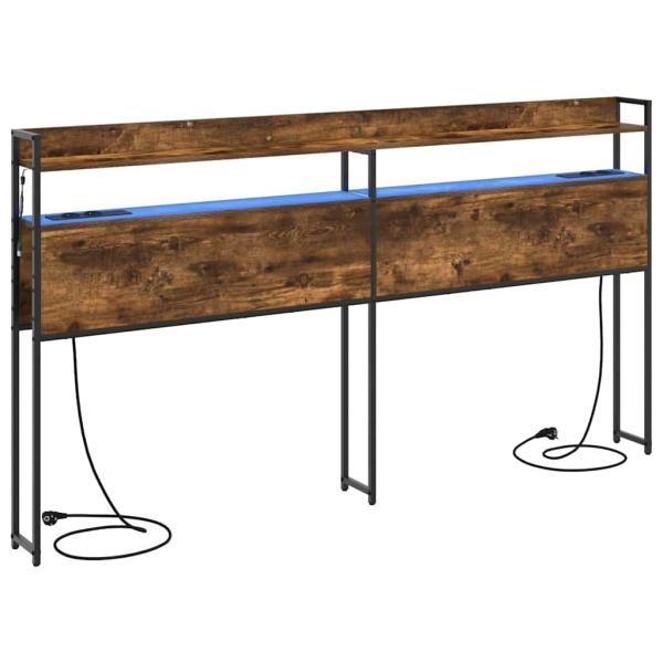 Stauraum-Kopfteil Räuchereiche 180 cm Holzwerkstoff