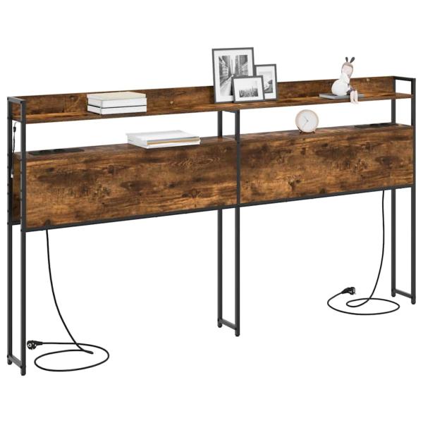 Stauraum-Kopfteil Räuchereiche 180 cm Holzwerkstoff