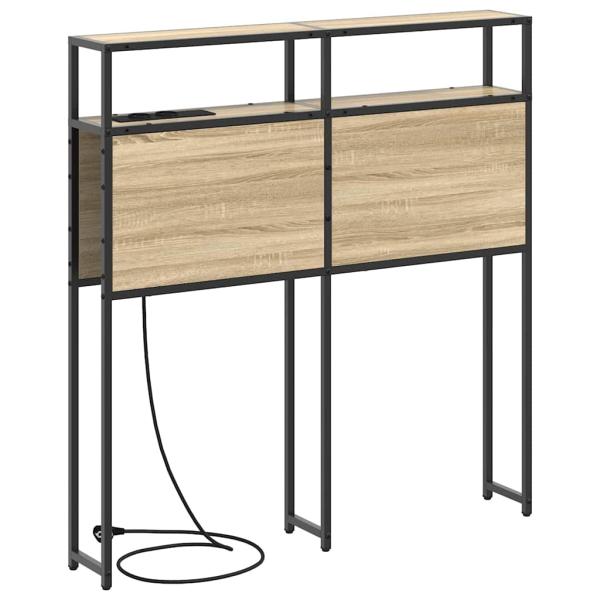Stauraum-Kopfteil Wandmontiert mit Kopfteil mit Speicher Sonoma Eiche 75 cm Holzwerkstoff