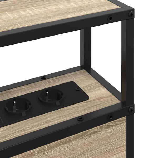 Stauraum-Kopfteil Wandmontiert mit Kopfteil mit Speicher Sonoma Eiche 75 cm Holzwerkstoff
