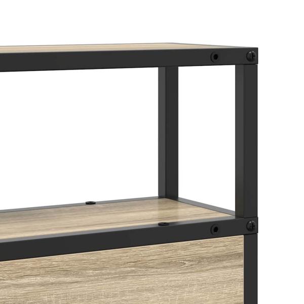 Stauraum-Kopfteil Wandmontiert mit Kopfteil mit Speicher Sonoma Eiche 75 cm Holzwerkstoff