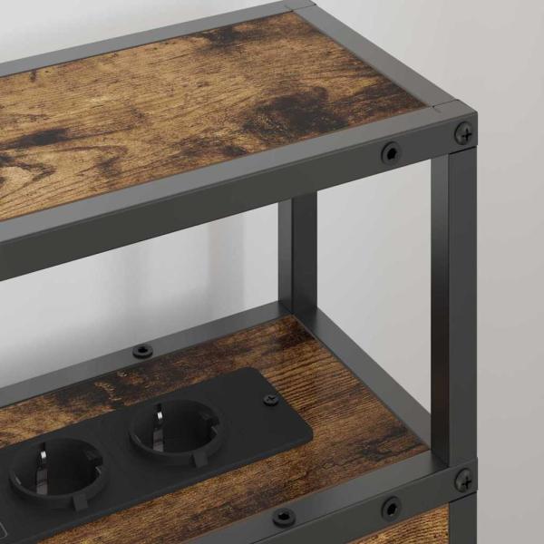 Stauraum-Kopfteil Wandmontiert mit Kopfteil mit Speicher Räuchereiche 75 cm Holzwerkstoff