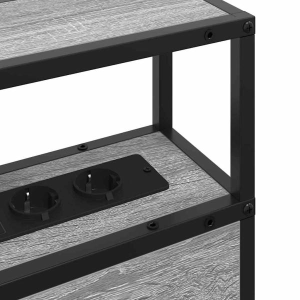 Stauraum-Kopfteil Wandmontiert mit Kopfteil mit Speicher Grau Sonoma 75 cm Holzwerkstoff