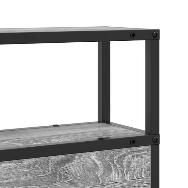 Stauraum-Kopfteil Wandmontiert mit Kopfteil mit Speicher Grau Sonoma 75 cm Holzwerkstoff
