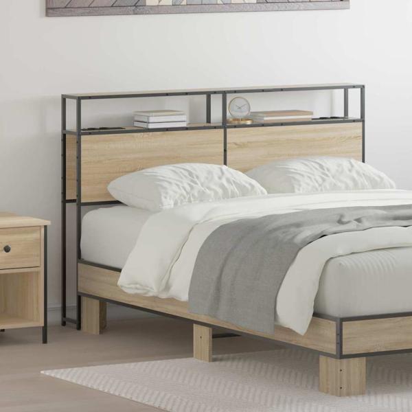 ARDEBO.de - Stauraum-Kopfteil Sonoma Eiche 120 cm Holzwerkstoff