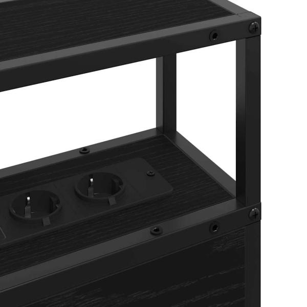 Stauraum-Kopfteil Schwarz Eichen-Optik Holzwerkstoff