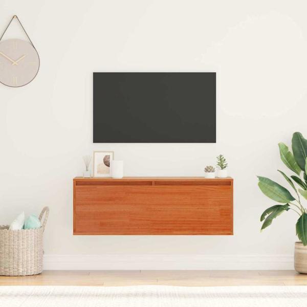 ARDEBO.de - Wandschrank Wachsbraun 100 x 30 x 35 cm Massivholz Kiefer