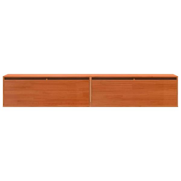Wandschränke Wandmontiert mit Speicher mit Tür 2 pcs Wachsbraun 100 x 30 x 35 cm