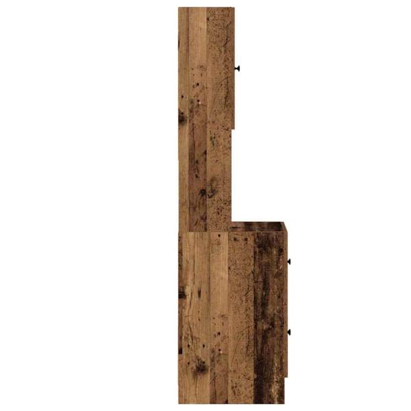 Küchenschrank mit Schubladen mit Regal mit Speicher mit Tür Altholz Holzwerkstoff