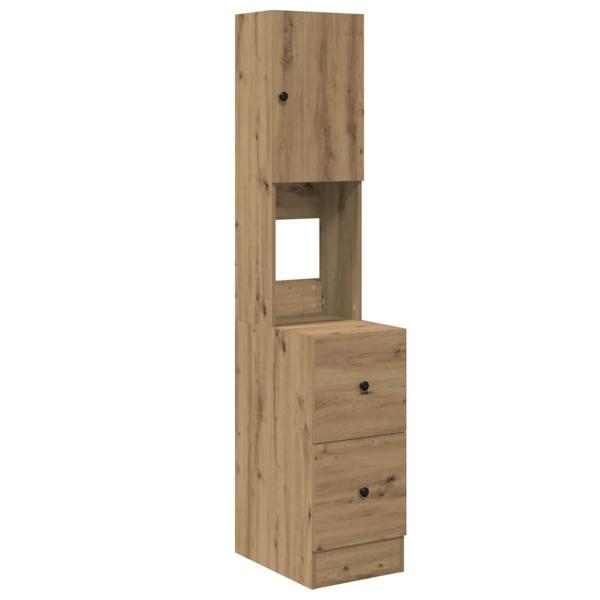 Küchenschrank mit Schubladen mit Regal mit Speicher mit Tür Eiche handwerklich Holzwerkstoff