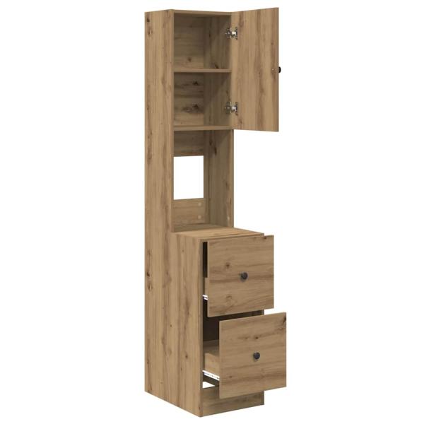 Küchenschrank mit Schubladen mit Regal mit Speicher mit Tür Eiche handwerklich Holzwerkstoff