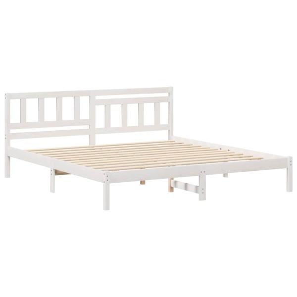 Bettgestell mit Kopfteil Weiß 180 x 200 cm Massivkiefer
