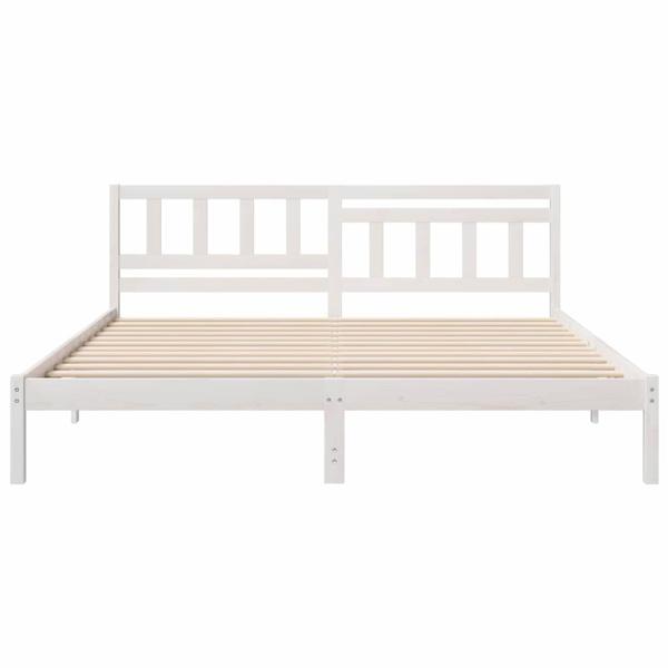 Bettgestell mit Kopfteil Weiß 180 x 200 cm Massivkiefer
