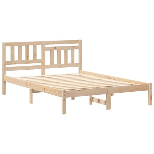 Bettgestell mit Kopfteil Braun 140 x 190 cm Massivkiefer