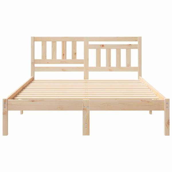 Bettgestell mit Kopfteil Braun 140 x 190 cm Massivkiefer