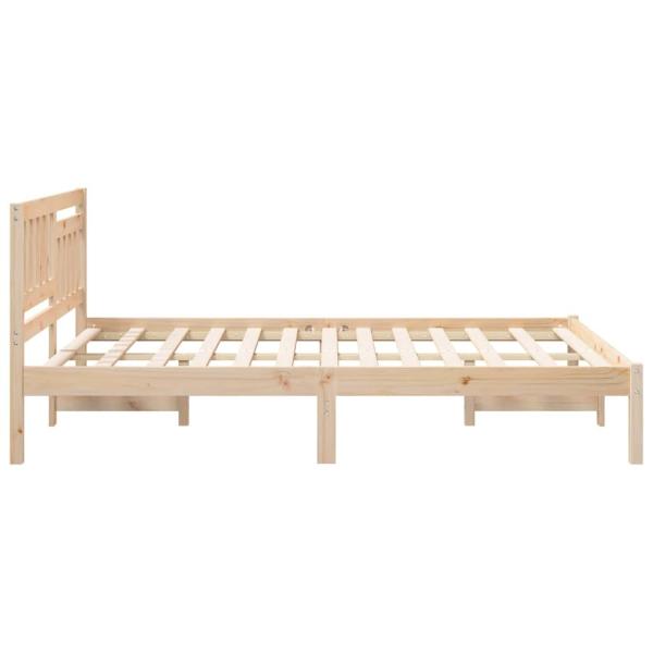 Bettgestell mit Kopfteil Braun 140 x 190 cm Massivkiefer