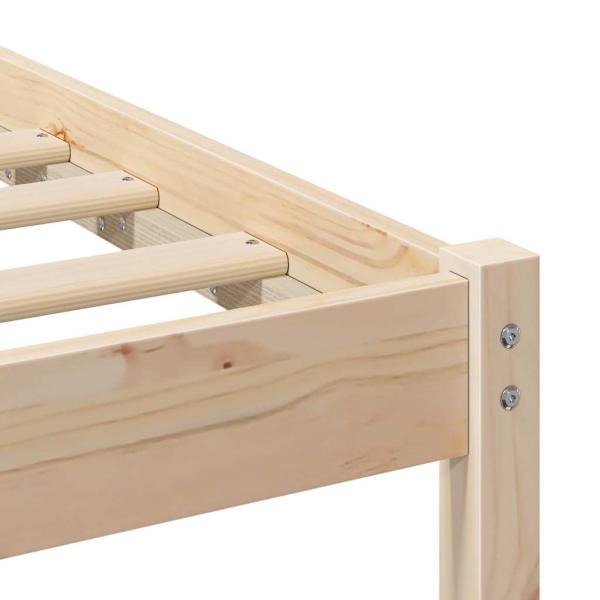 Bettgestell mit Kopfteil Braun 135 x 190 cm Massivkiefer