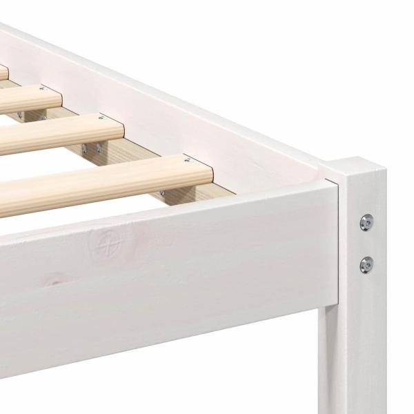Bettgestell mit Kopfteil Weiß 135 x 190 cm Massivkiefer