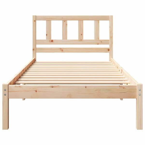 Bettgestell mit Kopfteil Braun 75 x 190 cm Massivkiefer