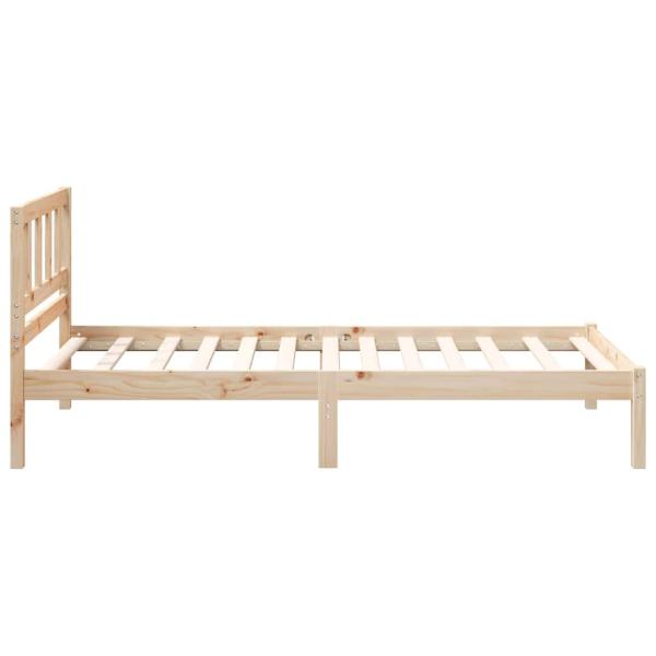 Bettgestell mit Kopfteil Braun 75 x 190 cm Massivkiefer