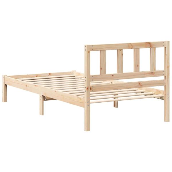 Bettgestell mit Kopfteil Braun 75 x 190 cm Massivkiefer