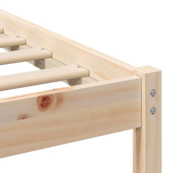 Bettgestell mit Kopfteil Braun 75 x 190 cm Massivkiefer