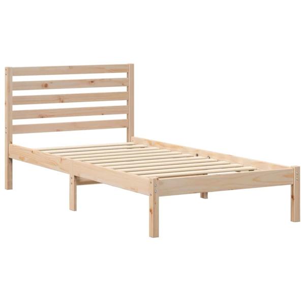 Bettgestell mit Kopfteil Braun 90 x 200 cm Massivkiefer