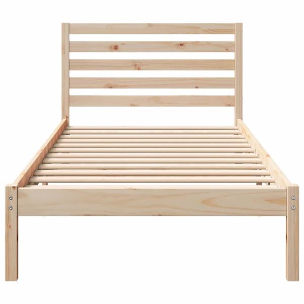 Bettgestell mit Kopfteil Braun 90 x 200 cm Massivkiefer