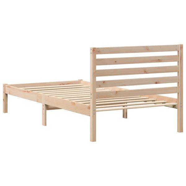 Bettgestell mit Kopfteil Braun 90 x 200 cm Massivkiefer