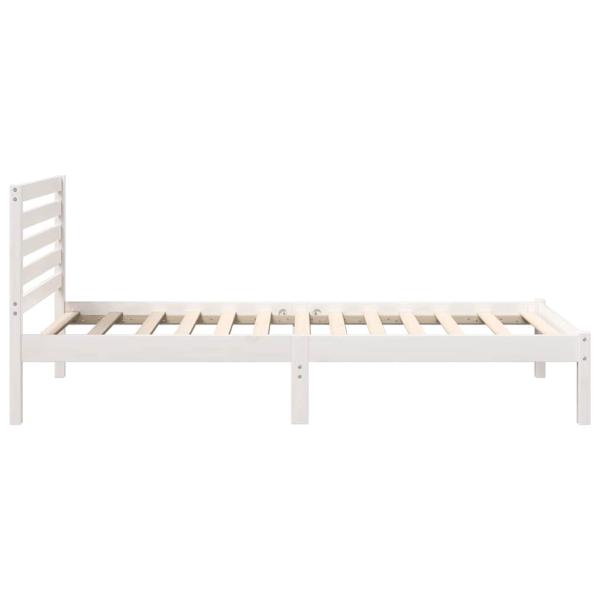 Bettgestell mit Kopfteil Weiß 90 x 200 cm Massivkiefer