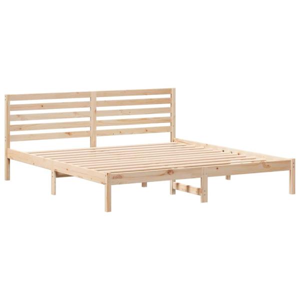 Bettgestell mit Kopfteil Braun 180 x 200 cm Massivkiefer