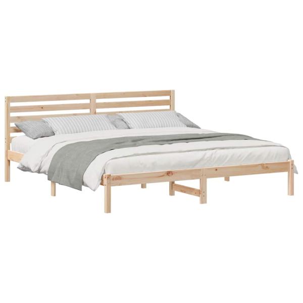 Bettgestell mit Kopfteil Braun 180 x 200 cm Massivkiefer