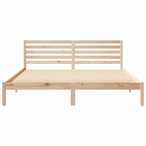 Bettgestell mit Kopfteil Braun 180 x 200 cm Massivkiefer