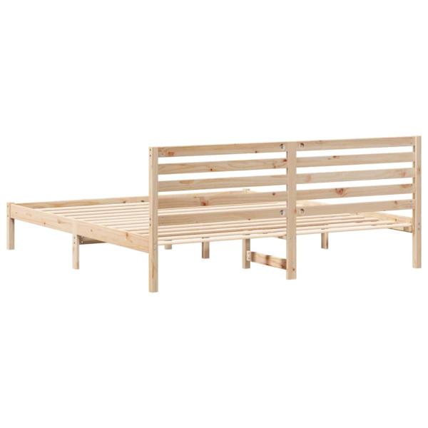 Bettgestell mit Kopfteil Braun 180 x 200 cm Massivkiefer